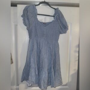 Light Blue Smocked Dress
